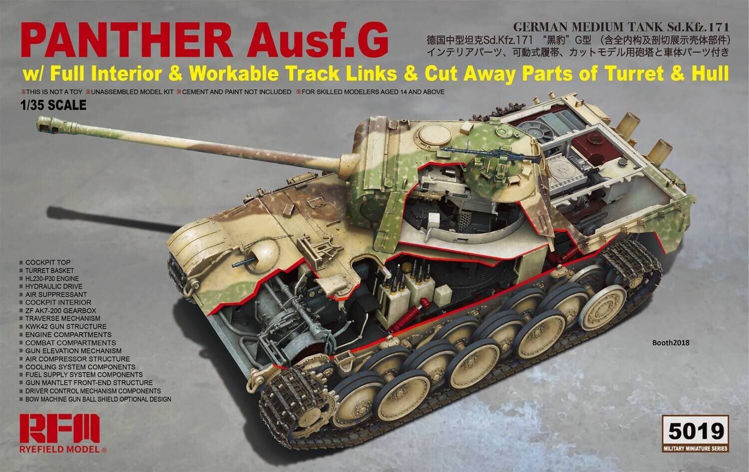 Rye Field Models RM5019 1/35 Panther G cut away / full interior