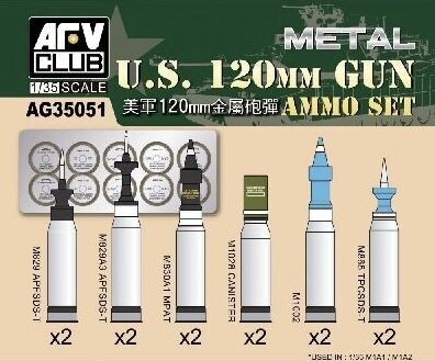 AFV CLUB AFVAG35051 1/35 US 120mm Ammo Set