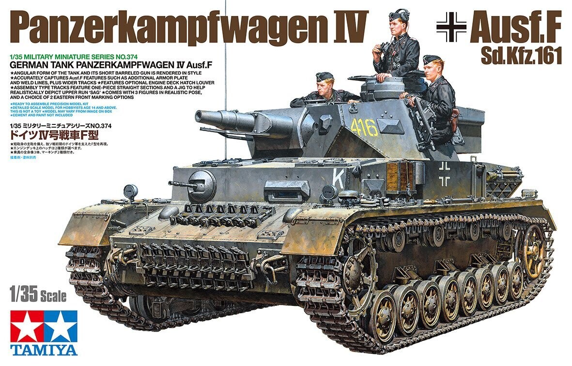 TAMIYA TM35374 1/35 Dt. Pz.Kpfw. IV , Ausf. F  L24/75mm
