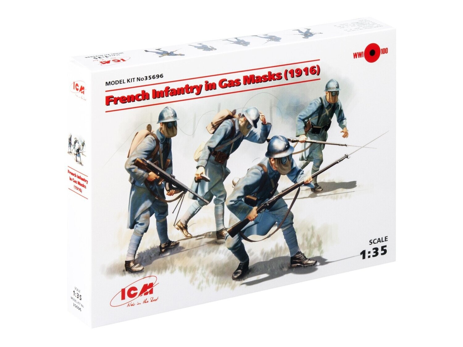 ICM ICM35696 1/35 French Inf. In Gas Masks 1918