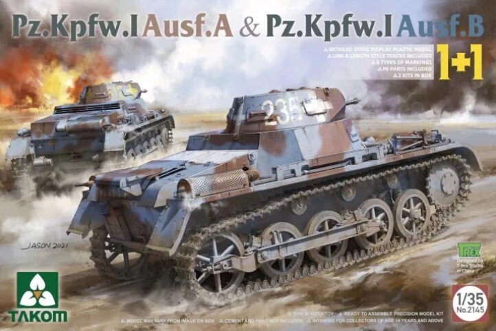 TAKOM TAK2145 1/35 Pz.Kpfw. I Ausf. A & Pz.Kpfw. I Ausf. B TAKOM TAK2145 1/35 Pz.Kpfw. I Ausf. A & Pz.Kpfw. I Ausf. B