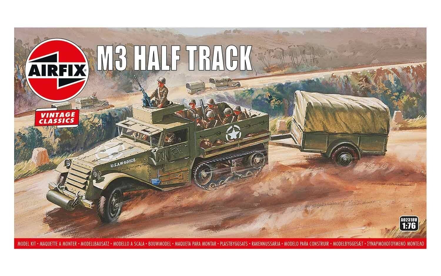 Airfix AF02318V 1/76 Half - Track  M3A1 & 1 Ton Trailer - VINTAGE