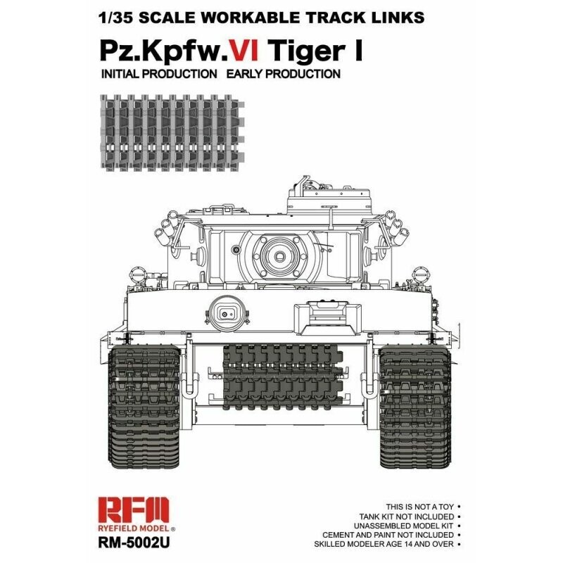 Rye Field Models RM5002U 1/35 Workable Tracks for Pz.Kpfw.VI Tiger I Rye Field Models RM5002U 1/35 Workable Tracks for Pz.Kpfw.VI Tiger I