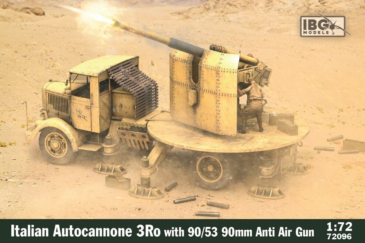 IBG IBG72096 1/72 3Ro Italian Autocannone w/ 90/53 , 90mm Anti Air Gun