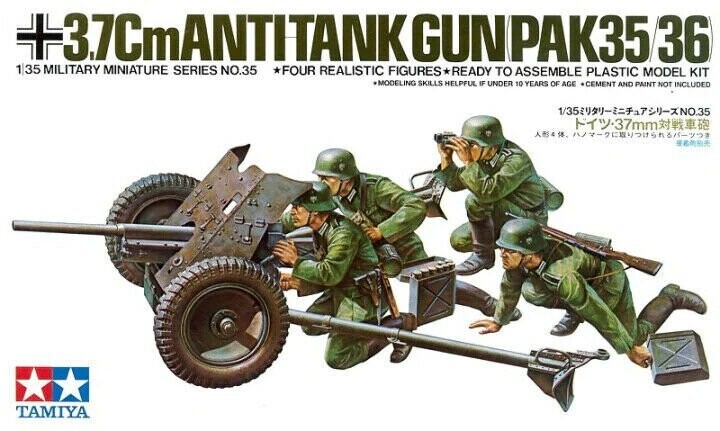 Tamiya TM35035 1/35 Dt. 3,7cm Anti - Tank Gun Pak35/36 mit Figuren