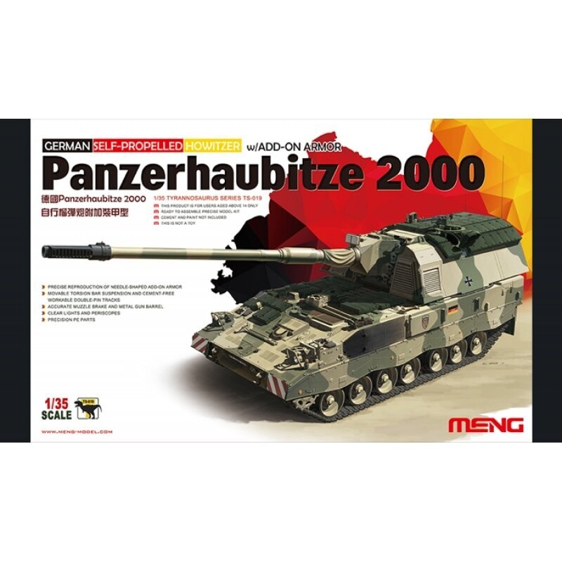 MENG TS019 1/35 Panzerhaubitze 2000 ( German S.P. Howitzer ) w. Add-On Armor.