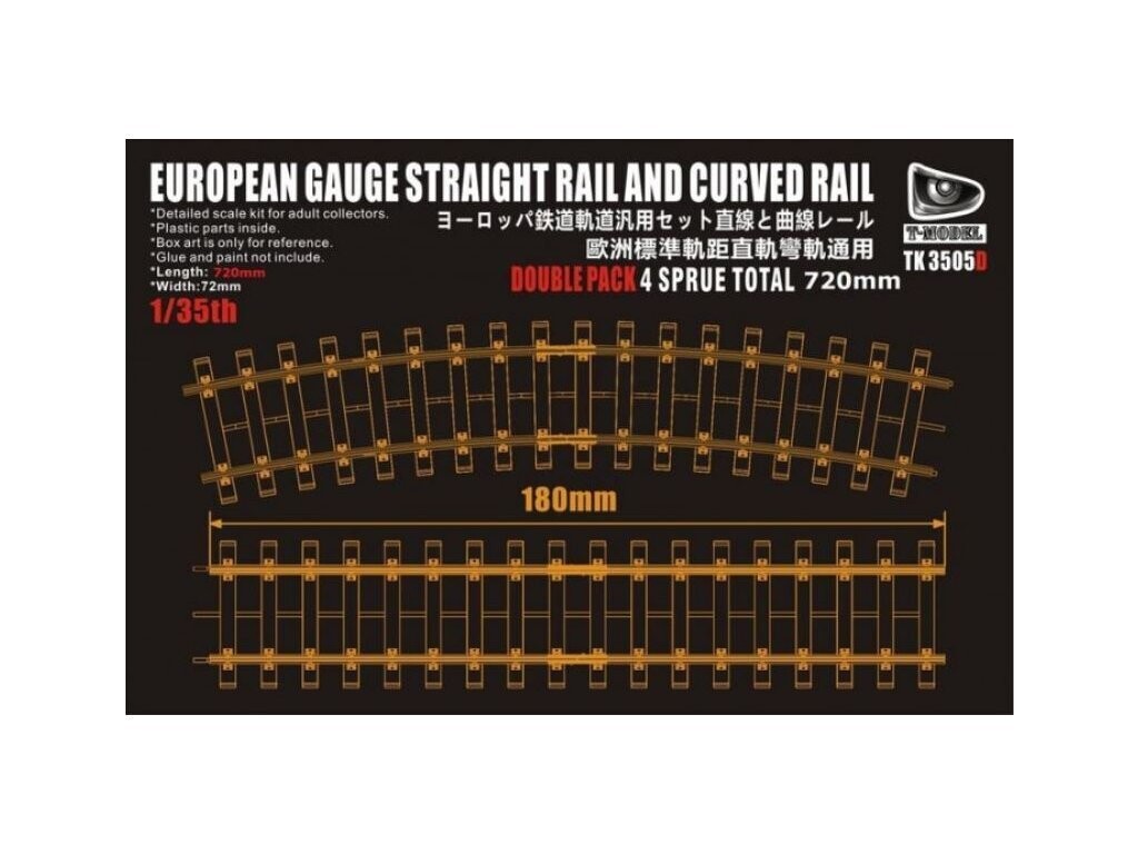 T-Model TMOTK3505D  1/35 European Gauge Straight Rail and Curved Rail