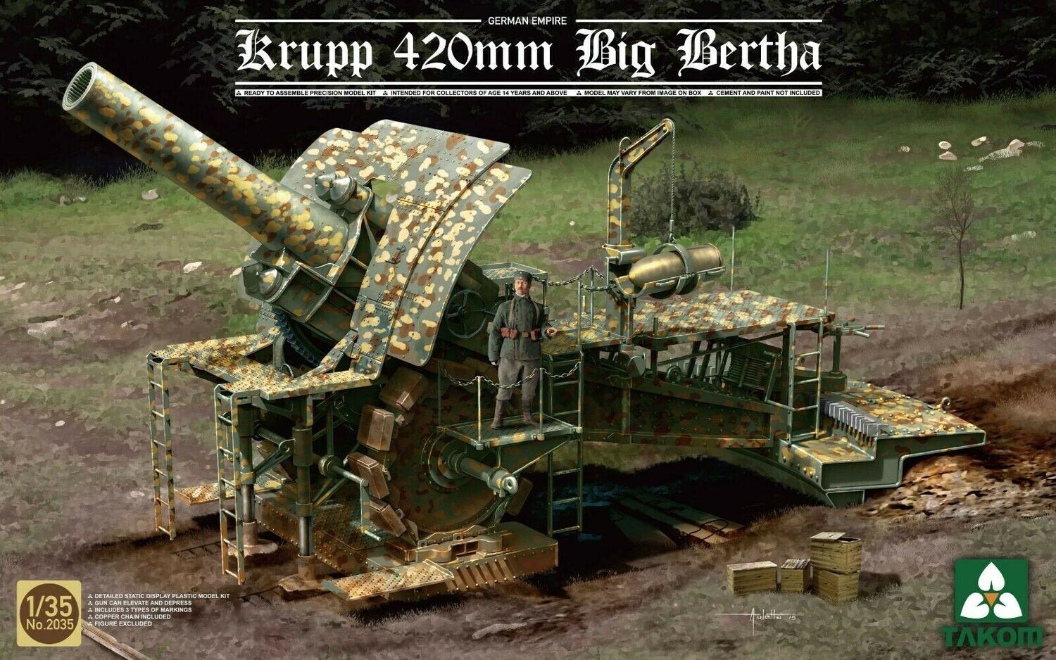TAKOM TAK2035 1/35 GERMAN Krupp 420mm Big Bertha German Empire TAKOM TAK2035 1/35 GERMAN Krupp 420mm Big Bertha German Empire