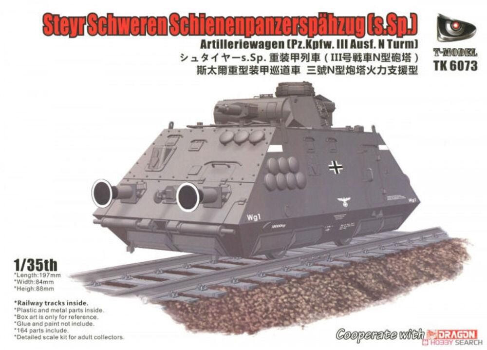 T-Model TMOTK6073  1/35 Steyr Schweren Schienenpanzerspähzug (s.Sp.) ( Pz.Kpfw.III Ausf.N Turm ) - ANGEBOT !!!