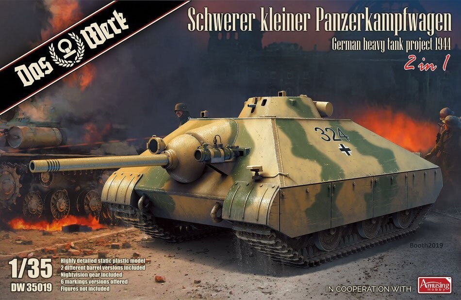 Das Werk DAW35019 1/35 Schwerer kleiner Panzerkampfwagen -
German Heavy Tank Project 1944 , ( 2 in 1 )