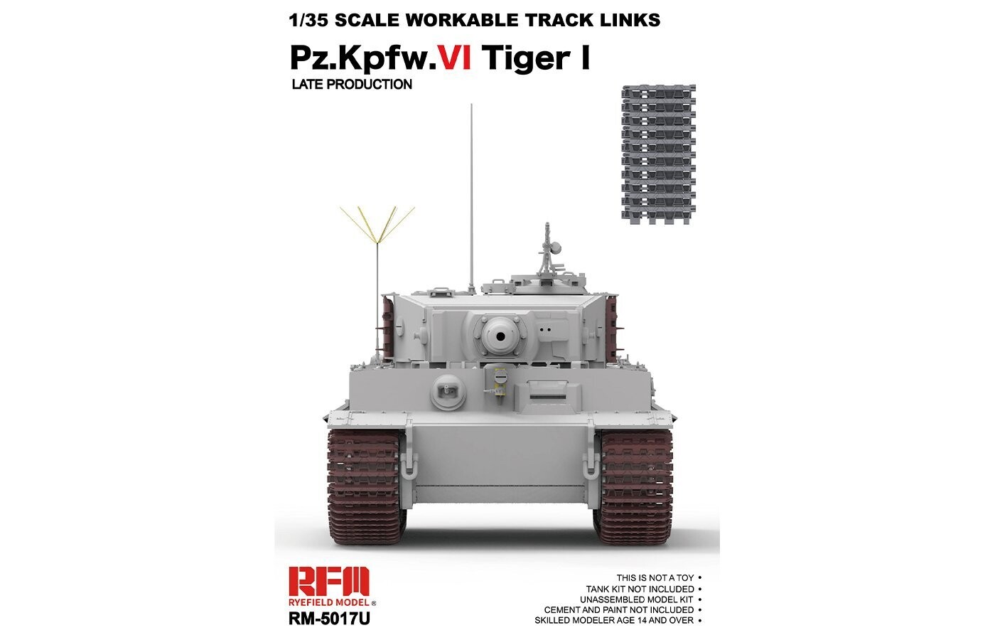 RYEFIELD RM5017U 1/35 TIGER I LATE PRODUKTION WORKABLE TRACK LINKS