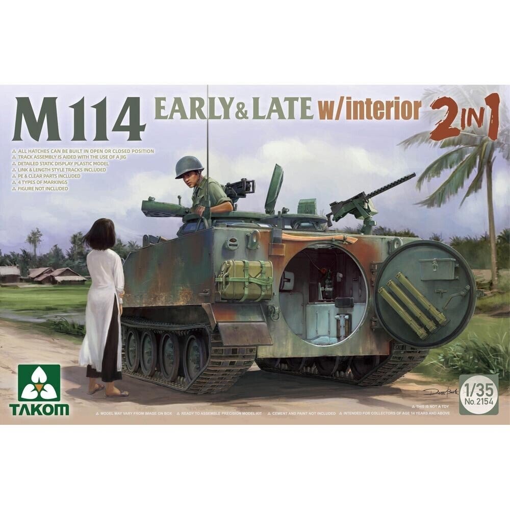 TAKOM TAK2154 1/35 US/Vietnamese M114 Early & Late ( 2-In-1 ) w/ Interior