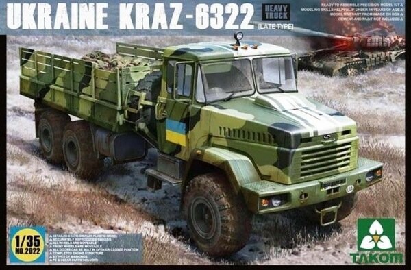 TAKOM TAK2022 1/35 Ukraine KRAZ-6322 Heavy Truck ( Late Type ) - ANGEBOT !!!
