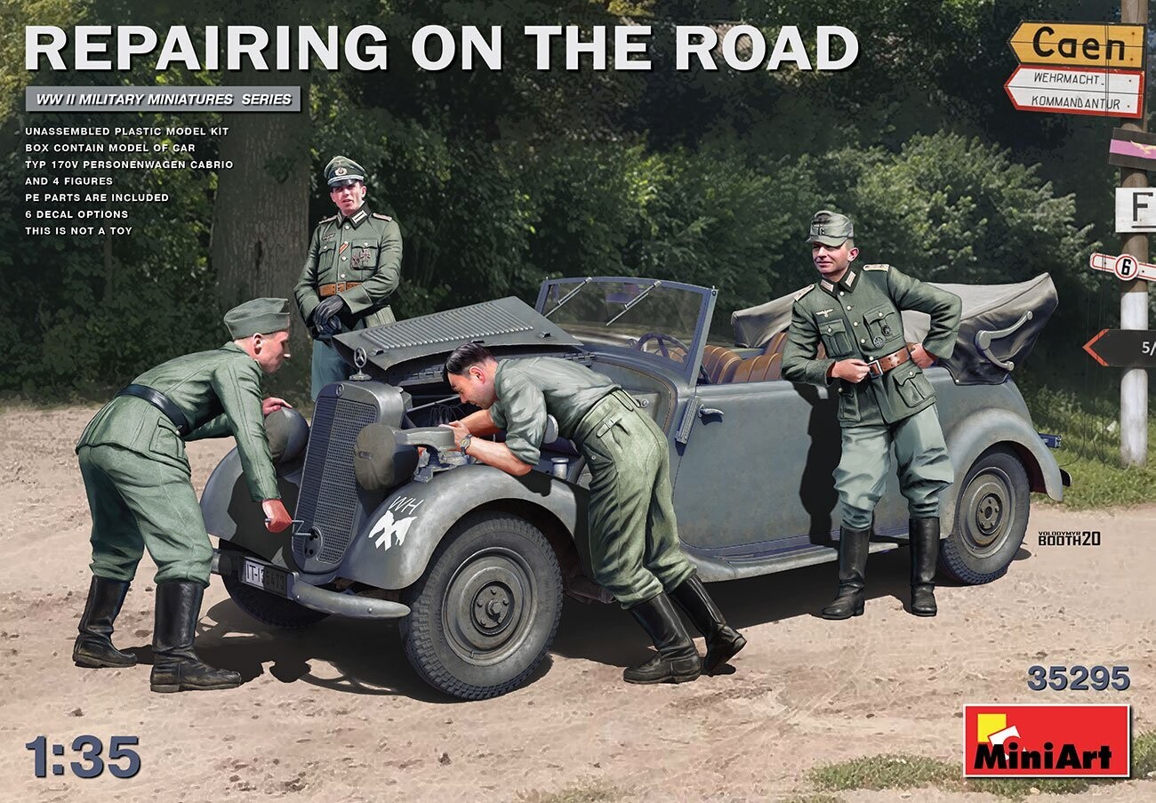 Miniart MA35295 1/35 "Repairing on the Road" - Mercedes Typ 170V Cabriolet w/ Figures