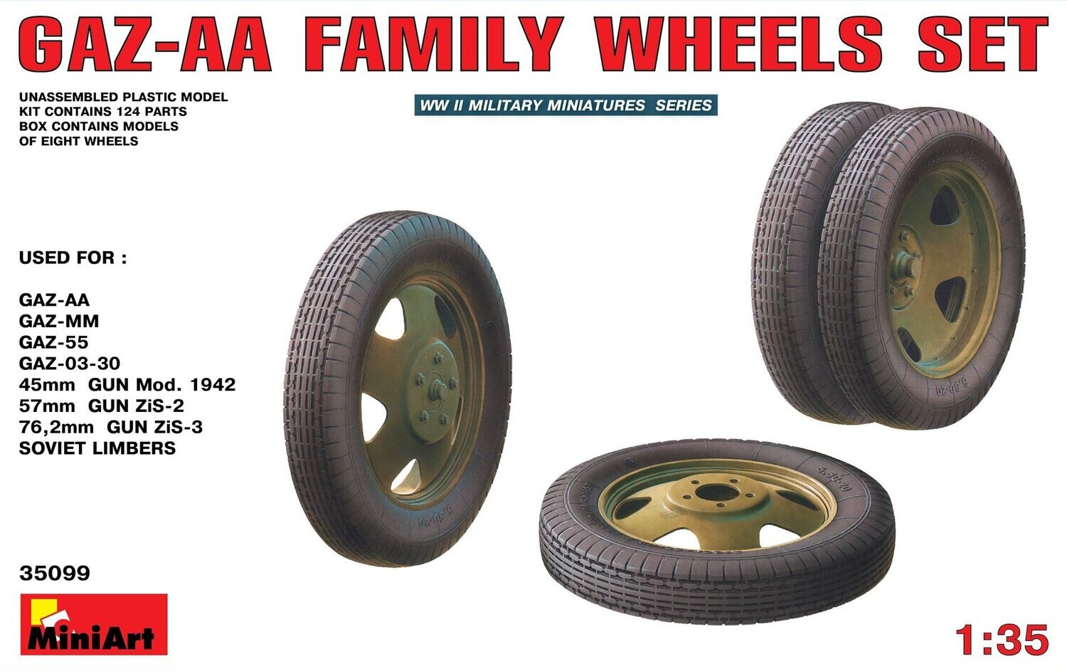 Miniart MA35099 1/35 GAZ-AA Family Wheels Set