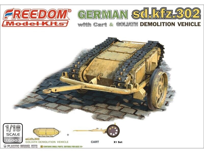 FREEDOM MODEL FM16003 1/16 German Sd.Kfz.302 with Cart & Goliath Demolition Vehicle FREEDOM MODEL FM16003 1/16 German Sd.Kfz.302 with Cart & Goliath Demolition Vehicle