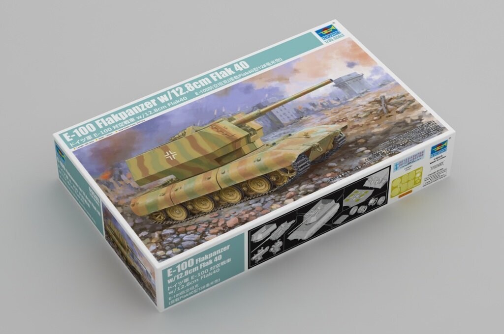 TRUMPETER TR09585 1/35 Dt. E-100 Flakpanzer mit 12,8cm Flak 40