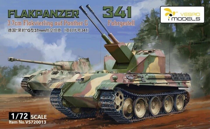 VESPID VS720013 1/72 Flakpanzer 341 3.7 cm Flakvierling auf Panther G - ANGEBOT !!!