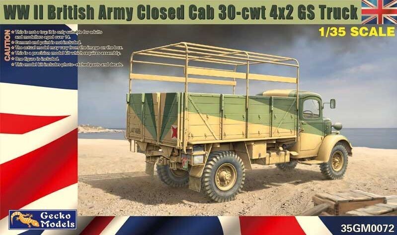 Gecko Models 35GM0072 1/35 WWII British Army Closed Cab 30-cwt 4X2 GS Truck - FRÜHLINGSANGEBOT !!!