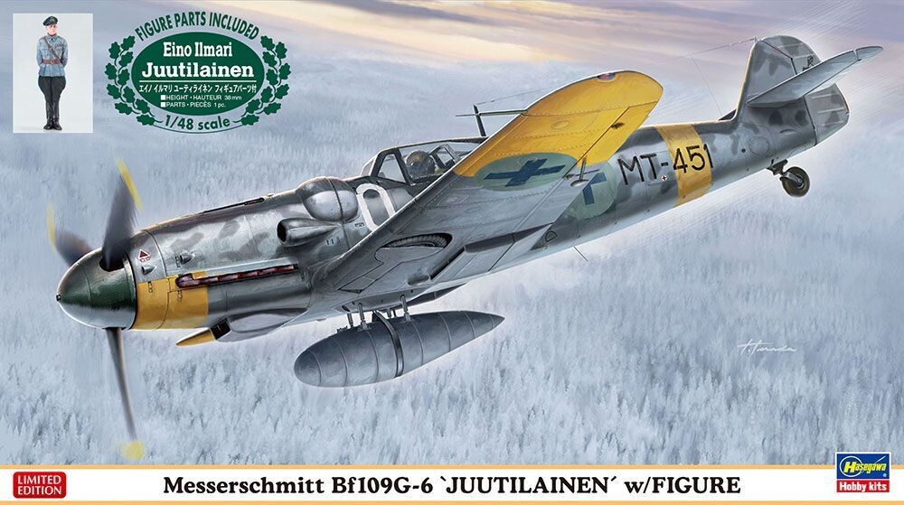 Hasegawa HAS07494 1/48 Messerschmitt Bf109G-6 'Juutilainen' w/Figure