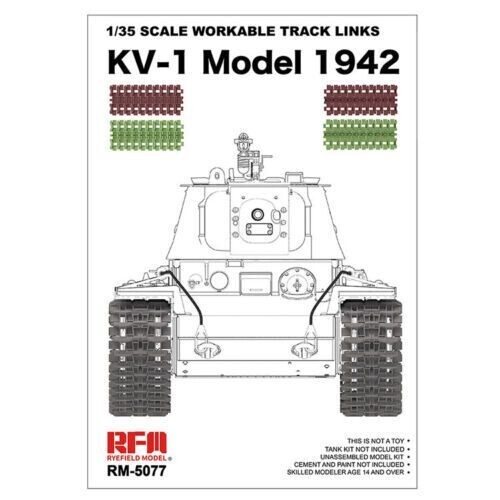 RYEFIELD RM5077 1/35 Workable Track Links KV-1 Model, 1942