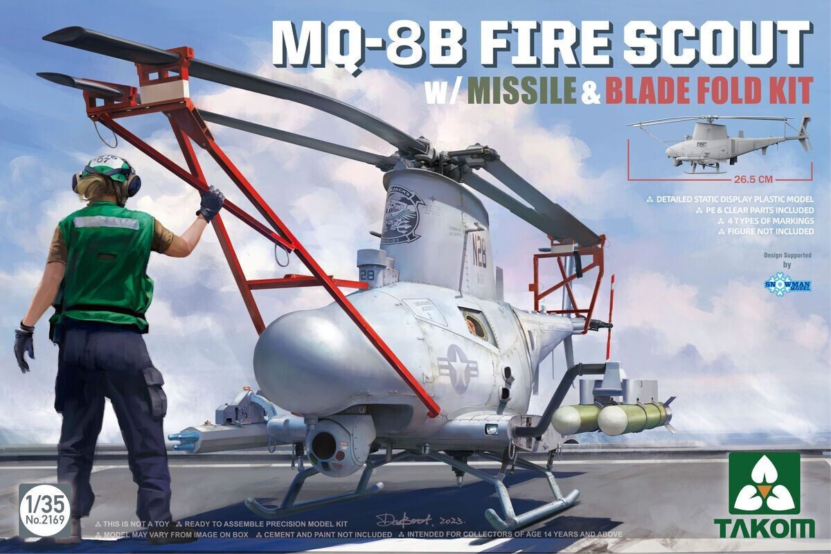 TAKOM TAK2169 1/35 MQ-8B FIRE SCOUT w/MISSILE & BLADE FOLD KIT