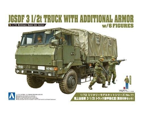 AOSHIMA AOS11  1/72 JGSDF 3 1/2t Truck w/ Additional Armor + 4 Fig.