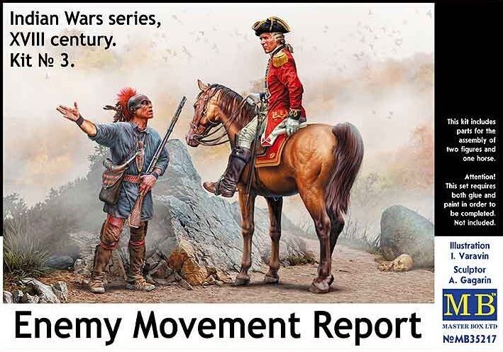 MASTER BOX MB35217 1/35  Indian Wars Series, XVIII Century. Kit No 3. Enemy Movement Report
