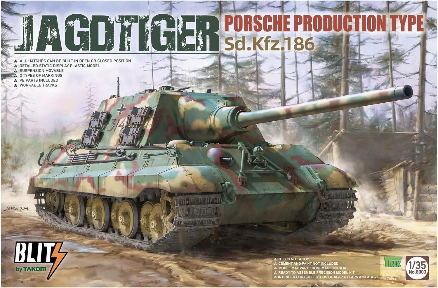 TAKOM TAK8003 1/35 Jagdtiger Sd.Kfz. 186 Porsche Production Type