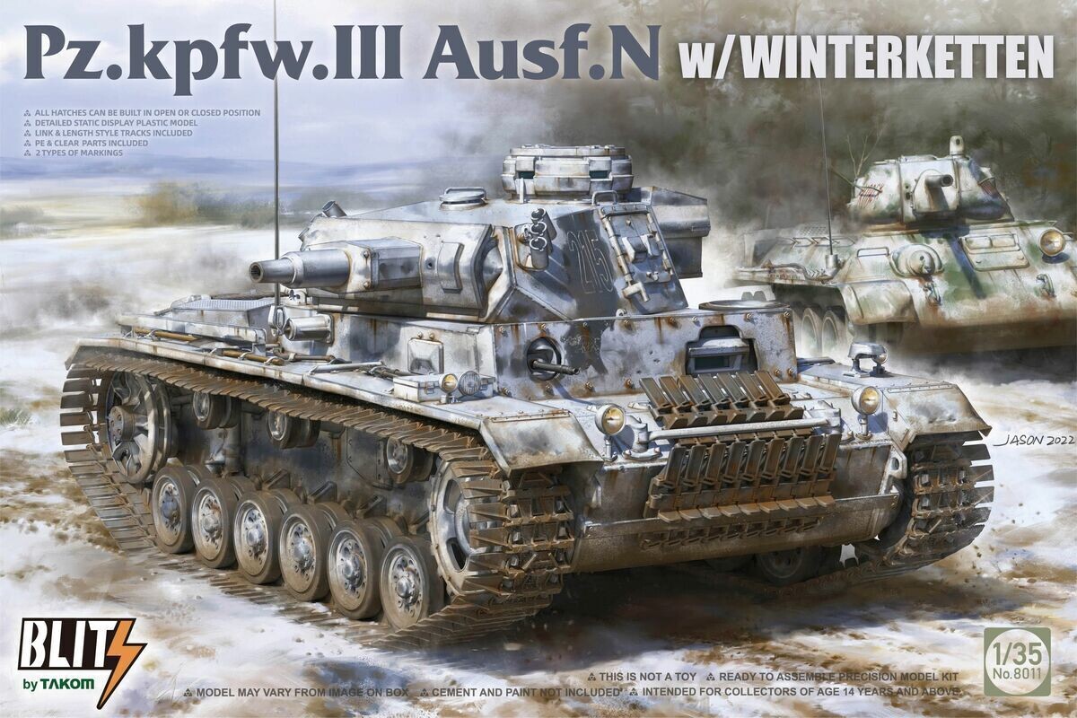 TAK8011 TAKOM 1/35 Pz.Kpfw.III Ausf. N w/Winterketten