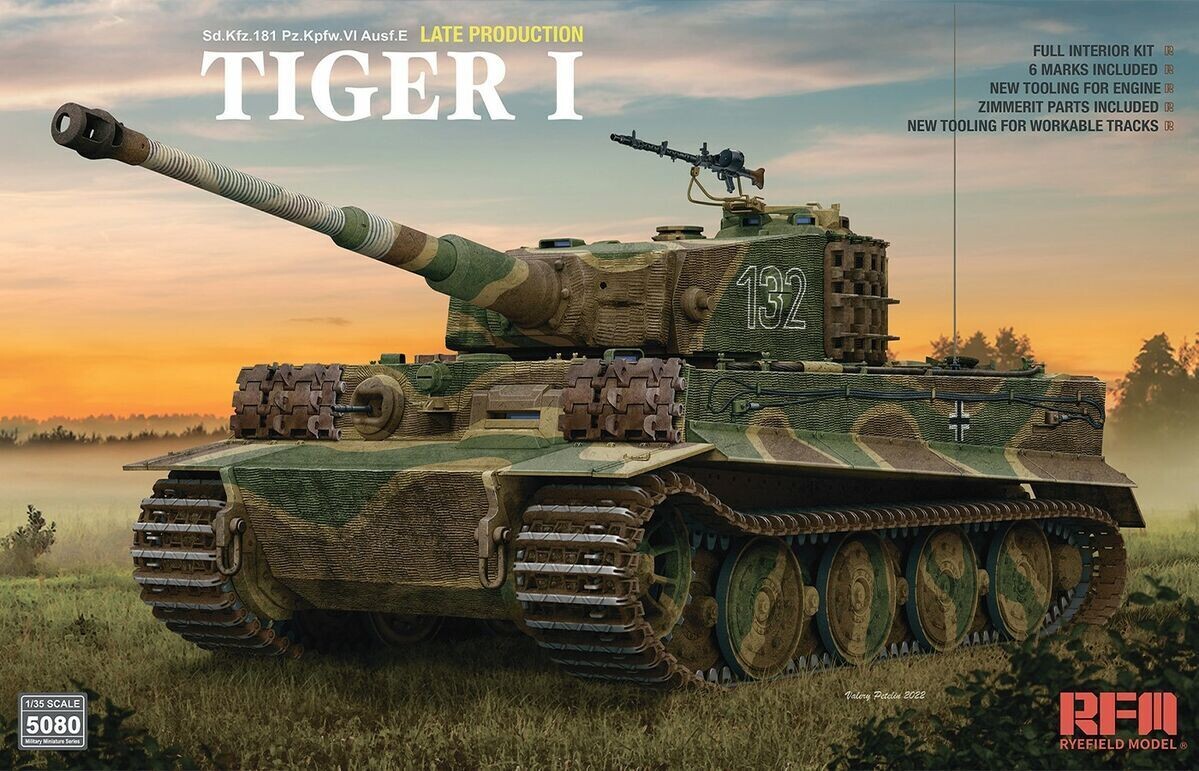RYEFIELD RM5080 1/35 Tiger I Late Production Zimmerit & Full Interior