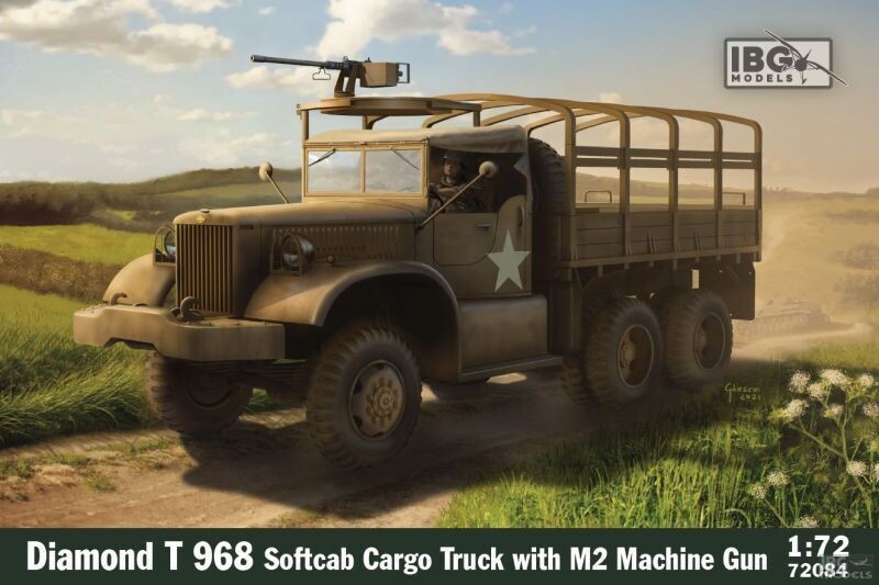 IBG IBG72084 1/72 Diamond T 968 Softcab Cargo Truck With M2 Machine Gun