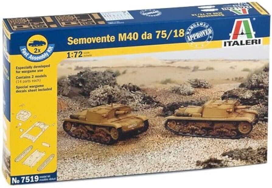 Italeri IT7519 1/72 WW II Italian SEMOVENTE M40 da 75/18