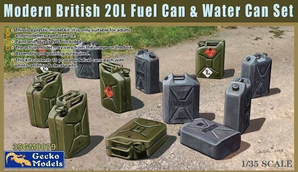 Gecko Models 35GM0079 1/35 Modern British 20L Fuel Can And Water Can Set