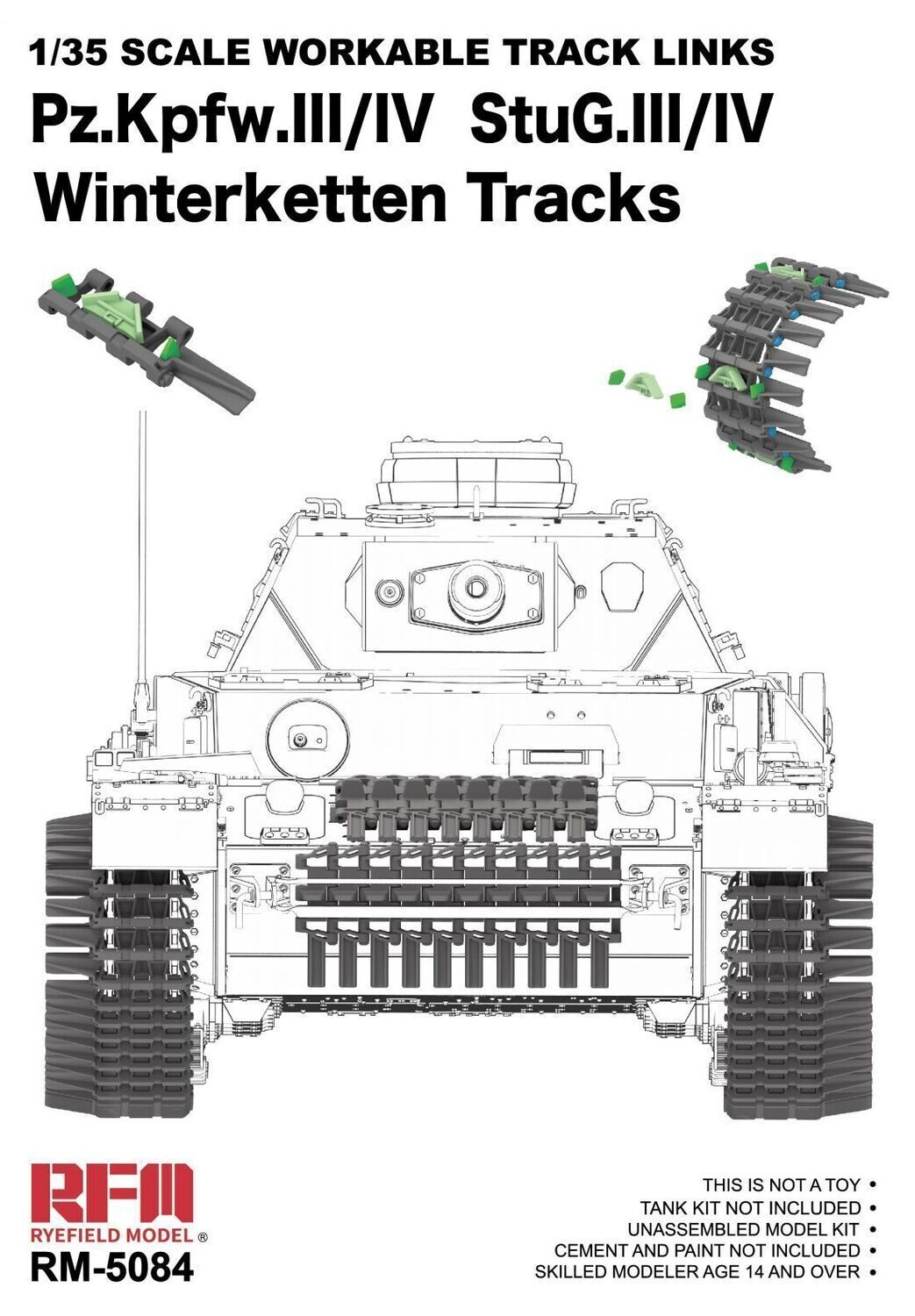RYEFIELD RM5084 1/35 Workable Track Links - Winterketten Tracks For Pz.Kpfw. III/IV And StuG.III/IV