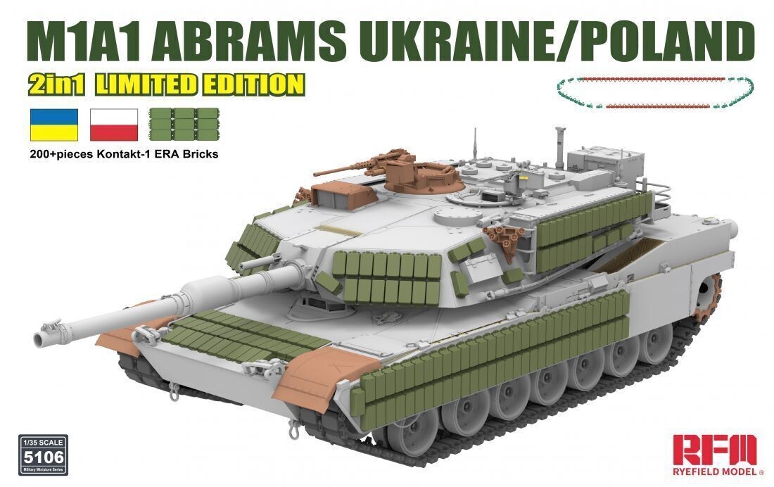 RYEFIELD RM5106 1/35 M1A1 Abrams Ukraine/Poland 2IN1 Limited Edition
