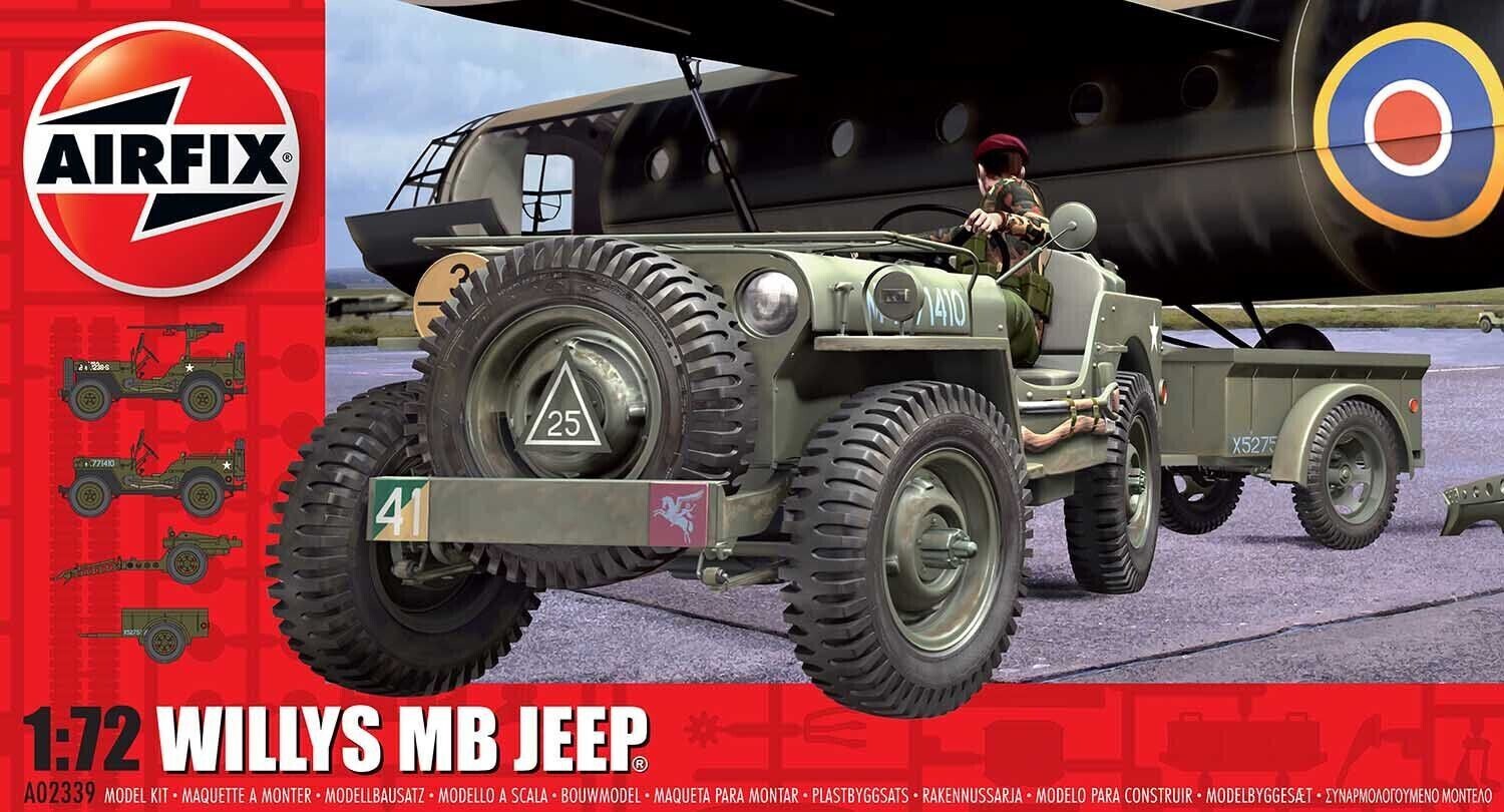 Airfix AF02339 1/72 Willys Jeep, Trailer and 75mm Howitzer