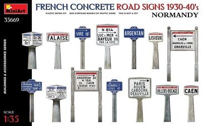 Miniart MA35669 1/35 French Concrete Road Signs 1930 - 40's. Normandy , WW.II