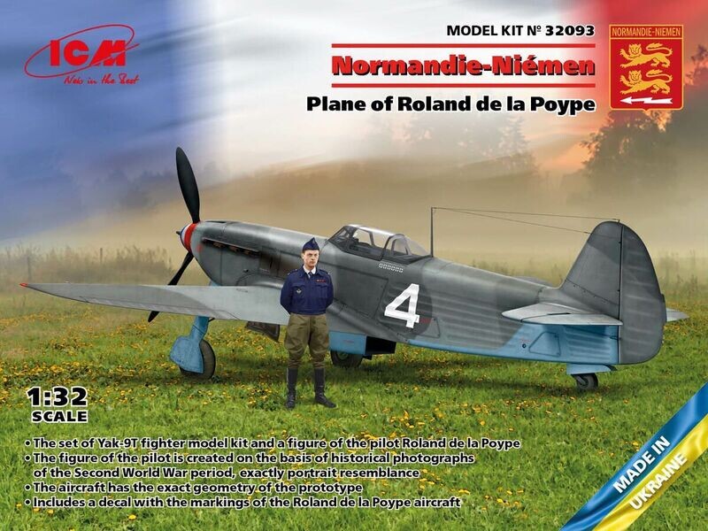 ICM ICM32093 1/32 WWII Normandie - Niemen Plane of Roland de la Poype , w/ Resin Figure !! - FRÜHLINGSANGEBOT !!