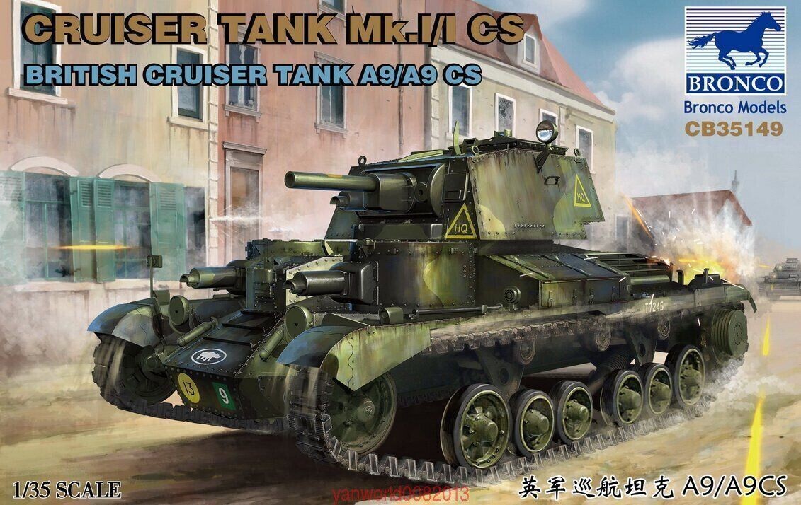 BRONCO CB35149 1/35 Cruiser Tank Mk.I/I CS British Cruiser Tank A9/A9 CS BRONCO CB35149 1/35 Cruiser Tank Mk.I/I CS British Cruiser Tank A9/A9 CS