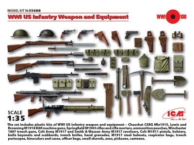 ICM ICM35688 1/35 WW.I US Infantry Weapons and Equipment