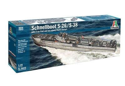 Italeri IT5625 1/35 Schnellboot S-26/S-38 w/ 2cm FlaK and Sea Mines / Depth Charges