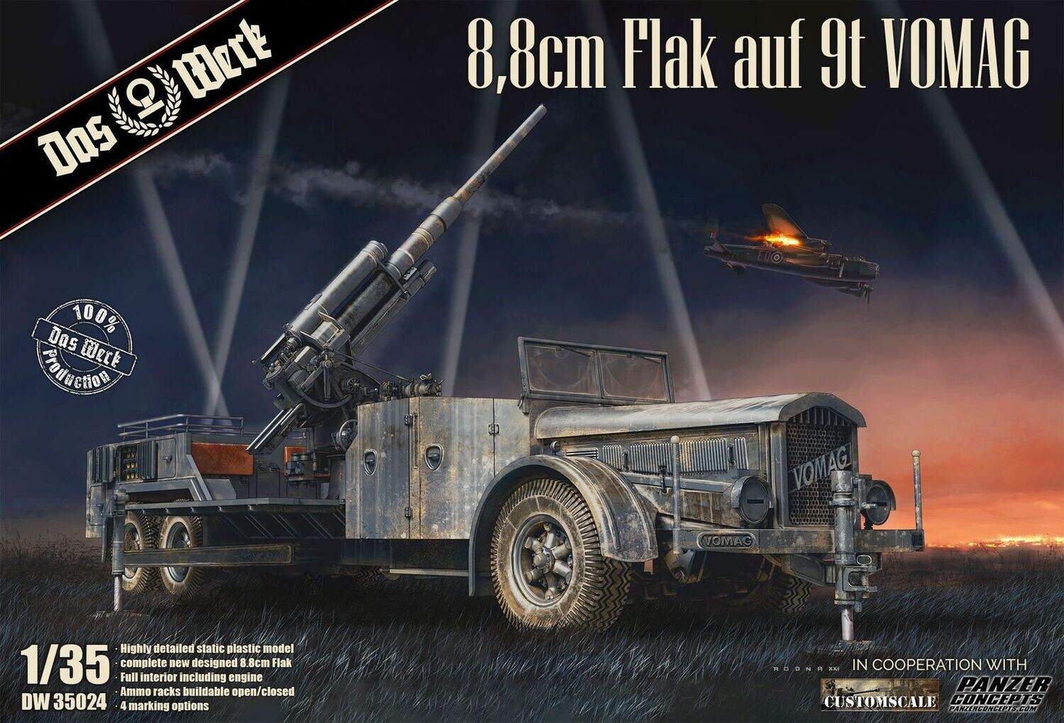 Das Werk DAW35024 1/35 8,8 cm Flak auf 9t VOMAG