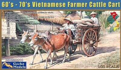 Gecko Models 35GM0110 1/35 60's - 70's Vietnamese Farmer Cattle Cart Set