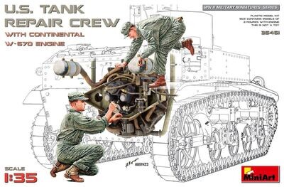 Miniart MA35461 1/35 US Tank Repair Crew w/ Continental W - 670 Engine