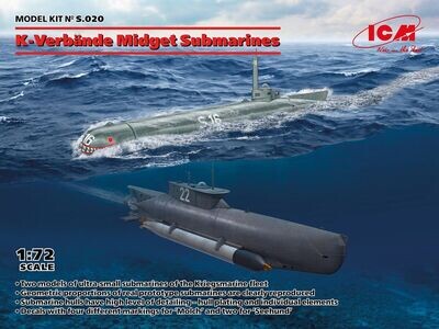 ICM ICMS020 1/72 WW.II K Verbände Midget Submarines - Seehund and Molch