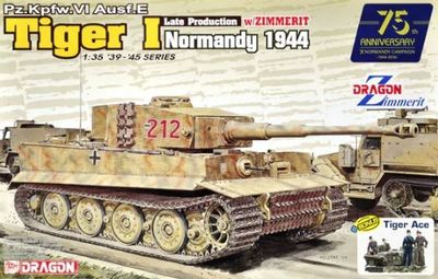 DRAGON DR6947 1/35 Pz.Kpfw.VI , Ausf.E Tiger I - Late Production w/Zimmerit ( Normandy 1944 ) + Tiger Ace