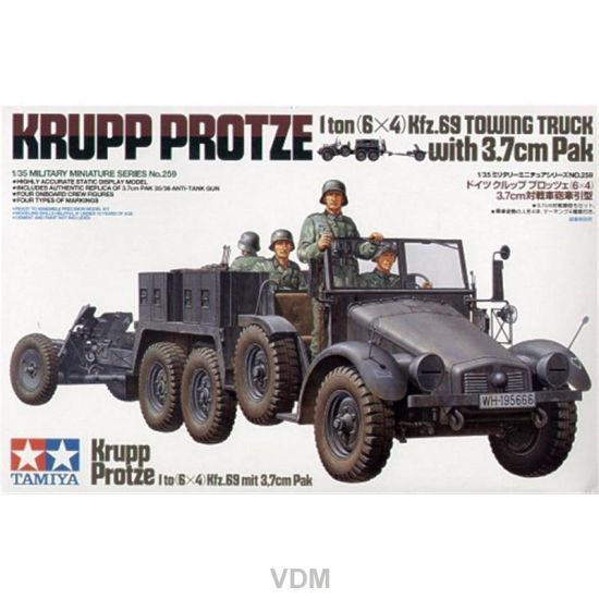 TAMIYA TM35259 1/35 Krupp Protze 1to. - Kfz.69 , towing Truck w/3.7cm Pak