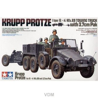 TAMIYA TM35259 1/35 Krupp Protze 1to. - Kfz.69 , towing Truck w/3.7cm Pak