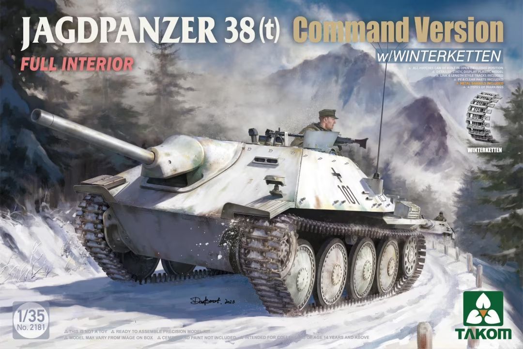 TAKOM TAK2181 1/35 Jagdpanzer 38(t) Hetzer - Command Version w/ Winterketten